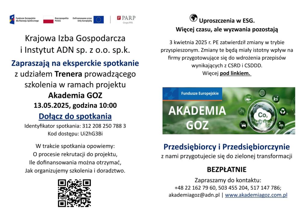 Akademia GOZ – spotkanie informacyjne dla firm